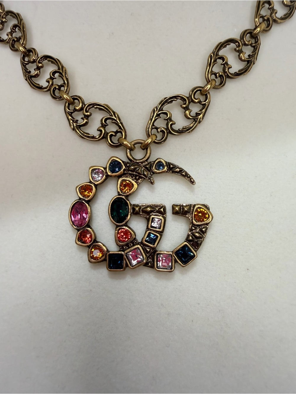 Gucci GG Necklace with colorful crystals - Picture 7 of 13